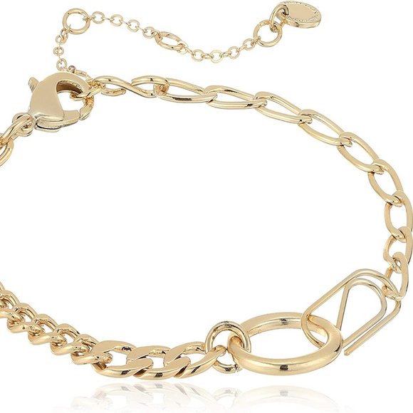 French Connection Paperclip Chain Bracelet (Gold) - Picture 3 of 8